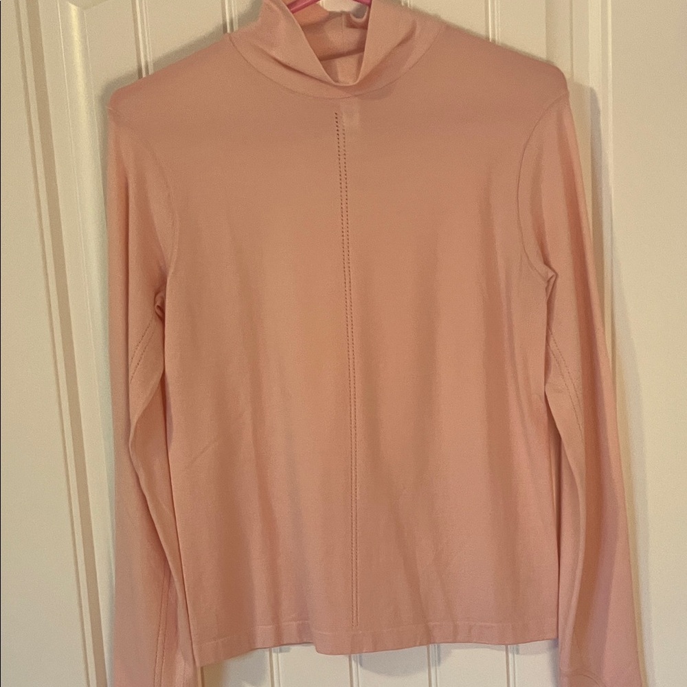Athleta Soft Pink Mock Turtleneck Top